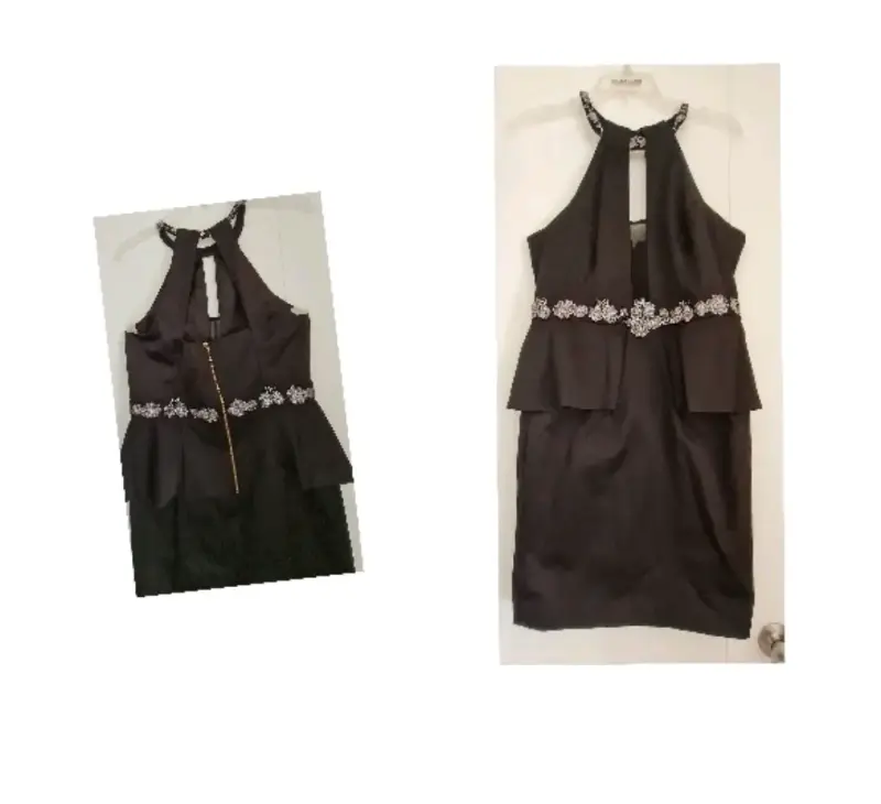 Vestido negro elegante con detalles bordados - 6