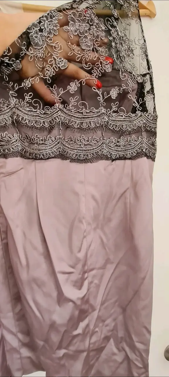 Vestido asimétrico rosa encaje - 5