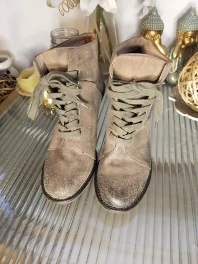 Botines de cuero marrón - miniatura 1