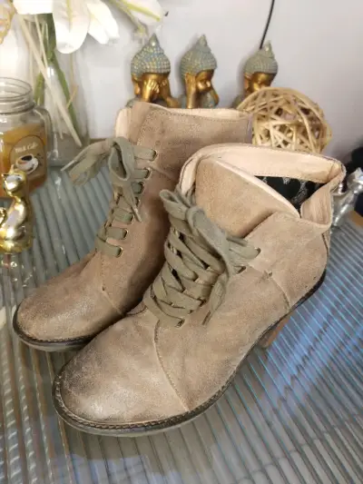 Botines de cuero marrón - miniatura 3