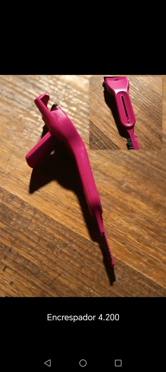 Encrespador rosa manual