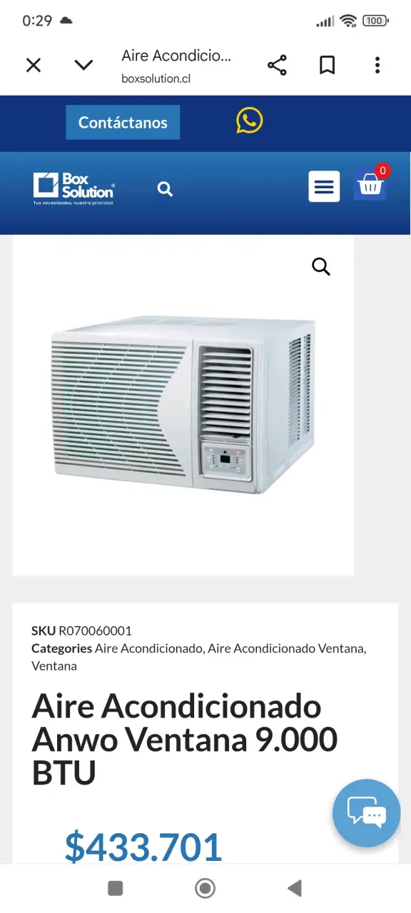 Aire acondicionado ventana Anwo 9000 BTU