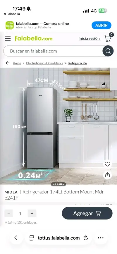 Refrigerador MIDEA 174Lt Plateado - miniatura 1
