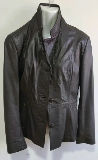 Chaqueta de cuero marrón Usada - miniatura 2