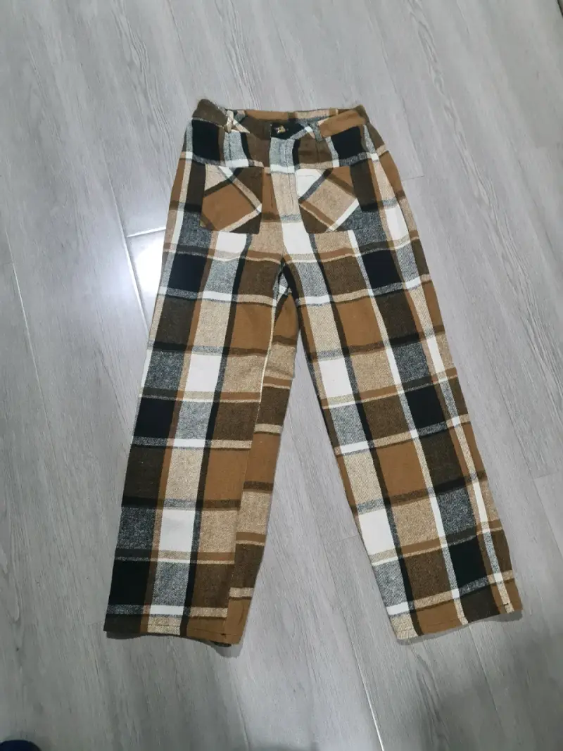 Pantalones de cuadros marrones - 2