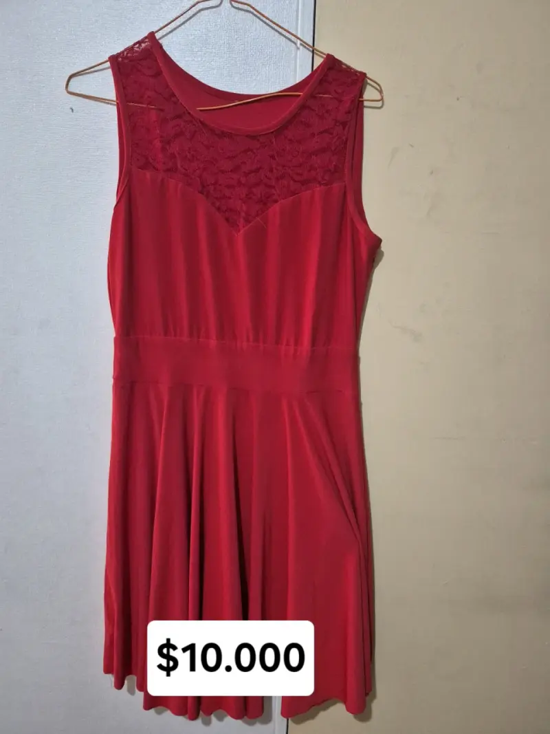 Vestido rojo sin mangas