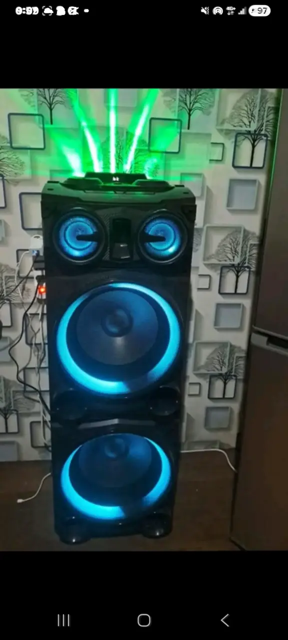 Parlante aiwa grande con luces LED
