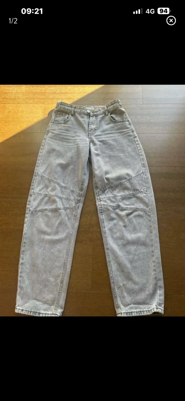 Jeans gris desgastado balloon opposite - 1