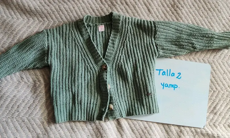 Chaleco verde talla 2 para niña - 1