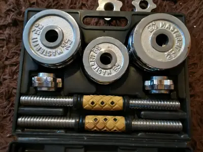 Set de mancuerna cromada 15kg Masterfit - miniatura 2