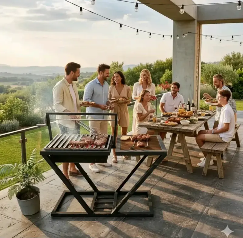 Parrilla de acero modernaen V - 1