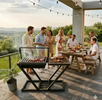 Parrilla de acero modernaen V - miniatura 1