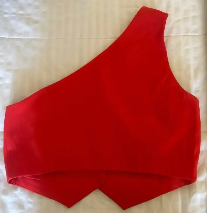Polera rojo asimétrico - 2