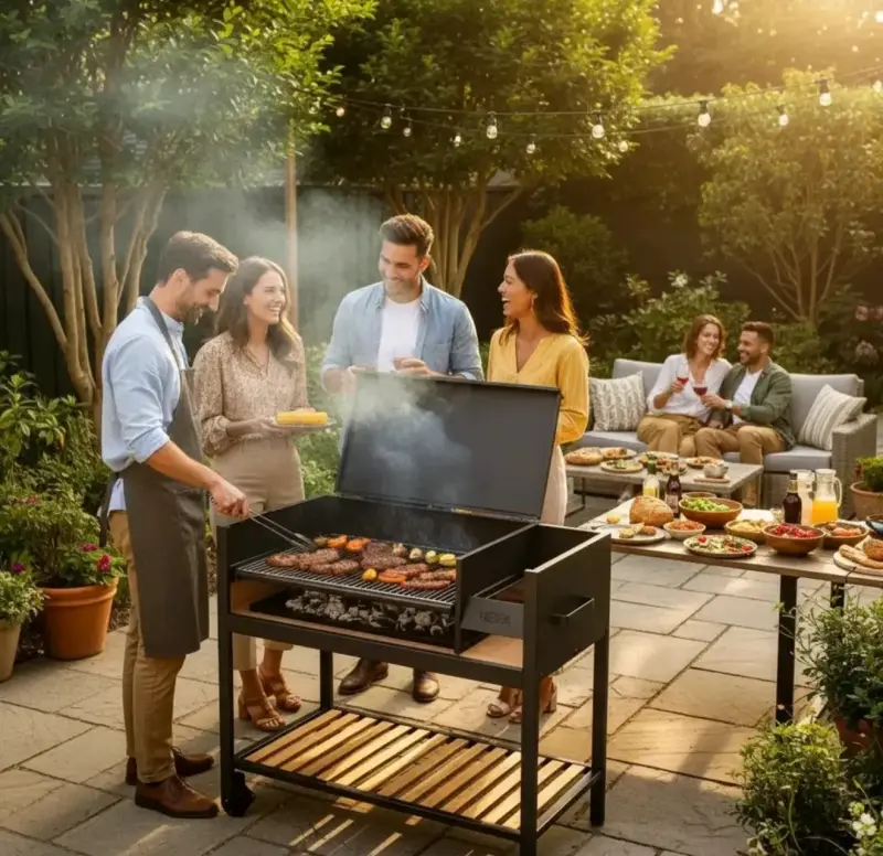 Parrilla a carbón de jardín - 1