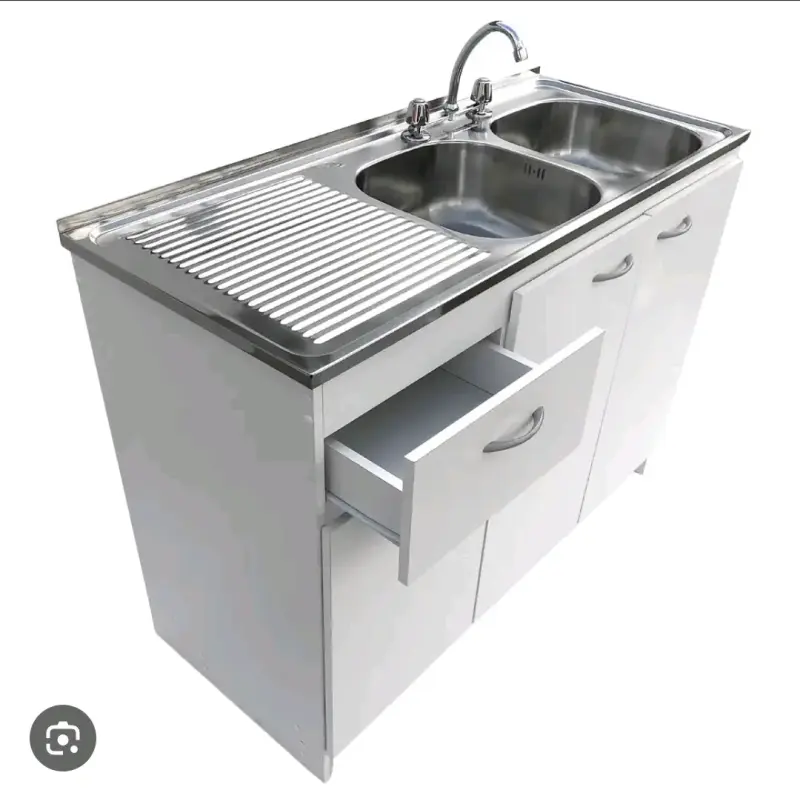 Mueble de cocina con lavaplatos doble