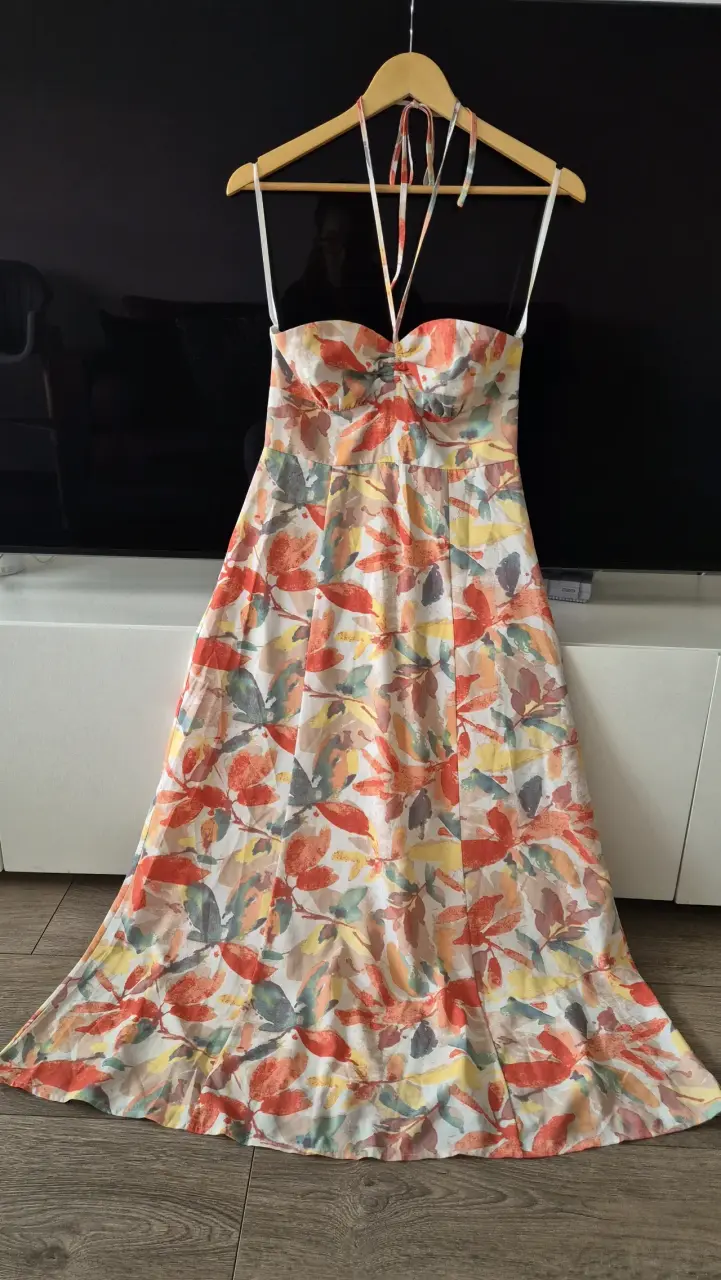 Vestido largo floral multicolor - 1