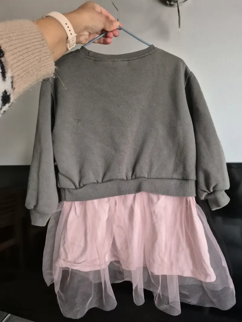 Vestido Barbie gris y rosado - 3