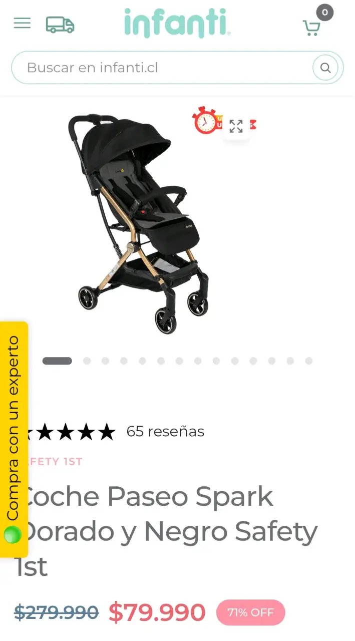 Coche de bebé plegable negro - Safety - 4