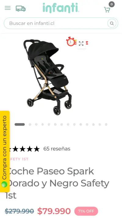 Coche de bebé plegable negro - Safety - miniatura 4