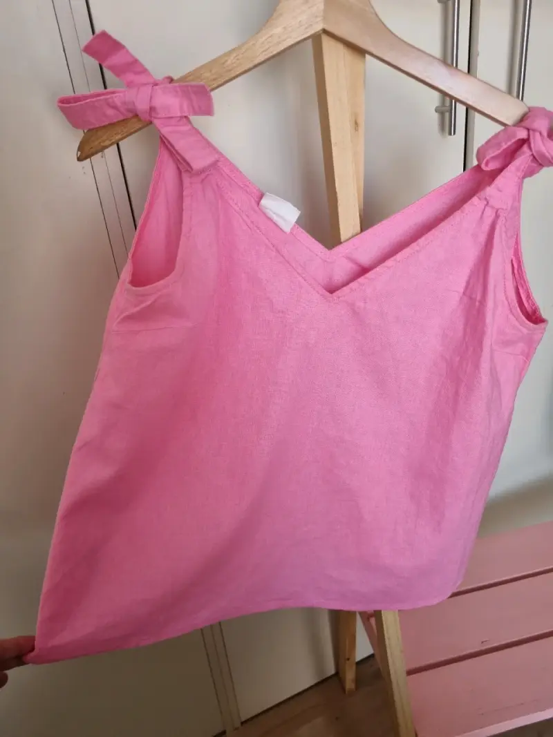 Blusa rosa con lazos - 3