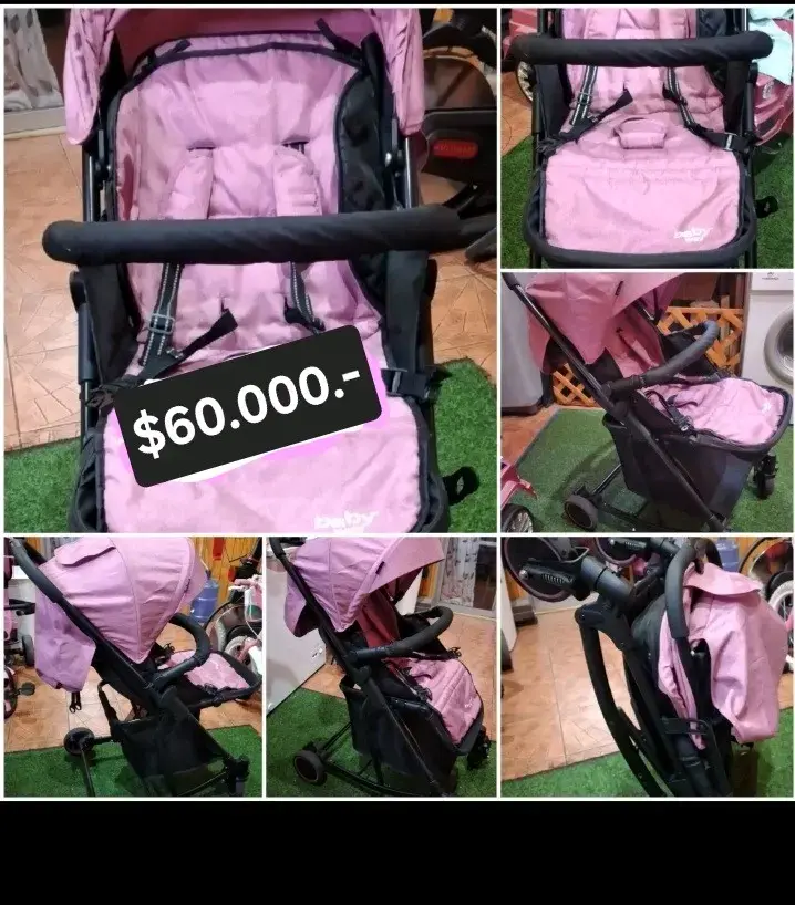 Coche para bebé rosado