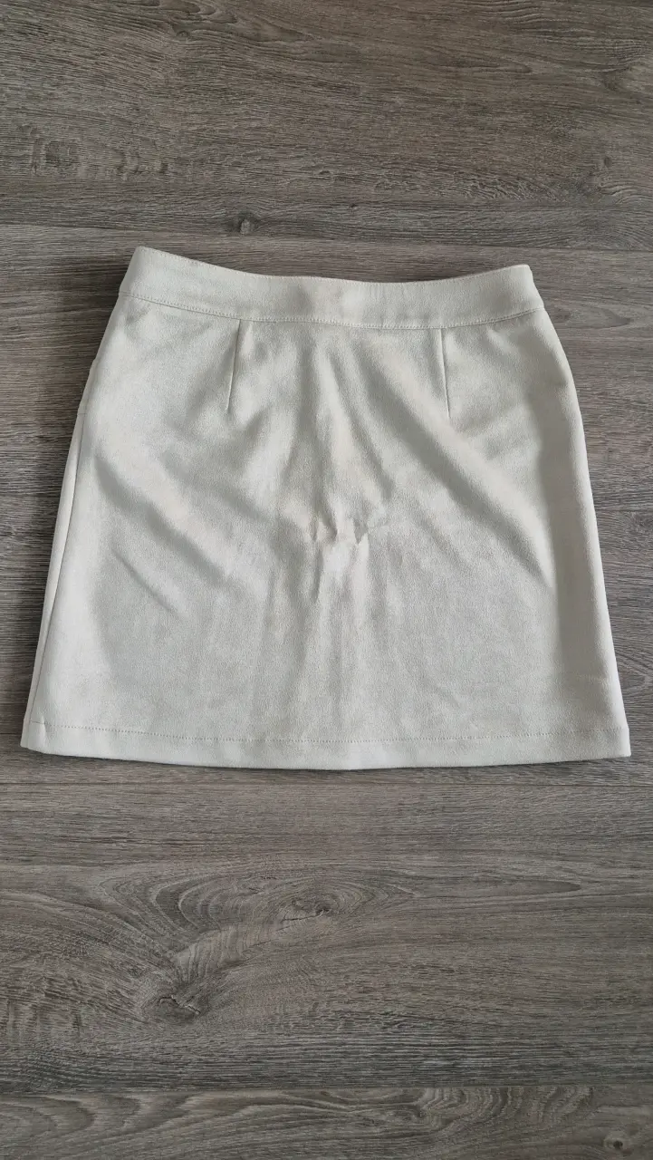 Mini falda beige con cierre - 4