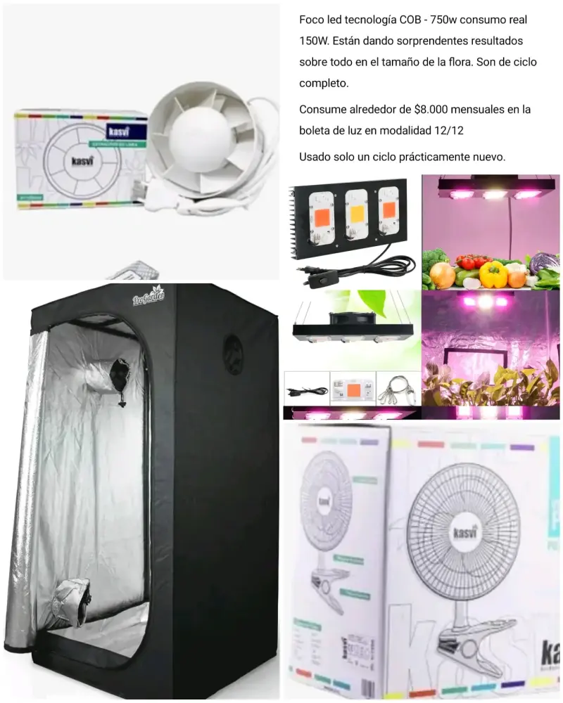 Kit cultivo indoor con LED