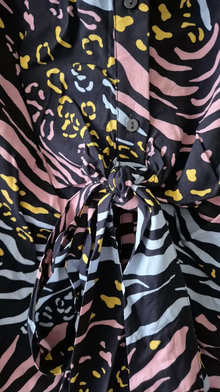 Vestido camisero estampado colorido - 4
