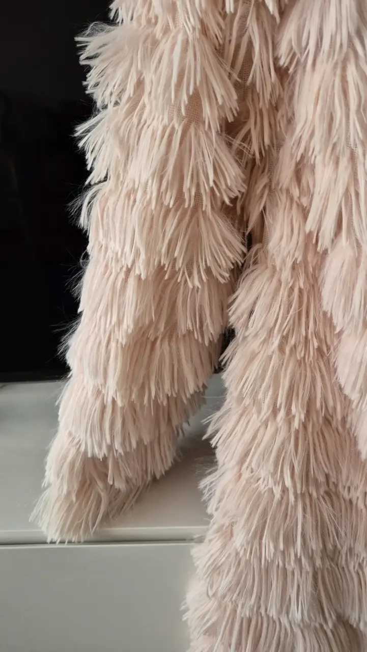 Cardigans de peluche rosada - 3