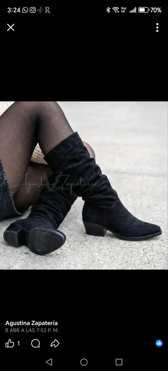 Botas negras de gamuza - 1