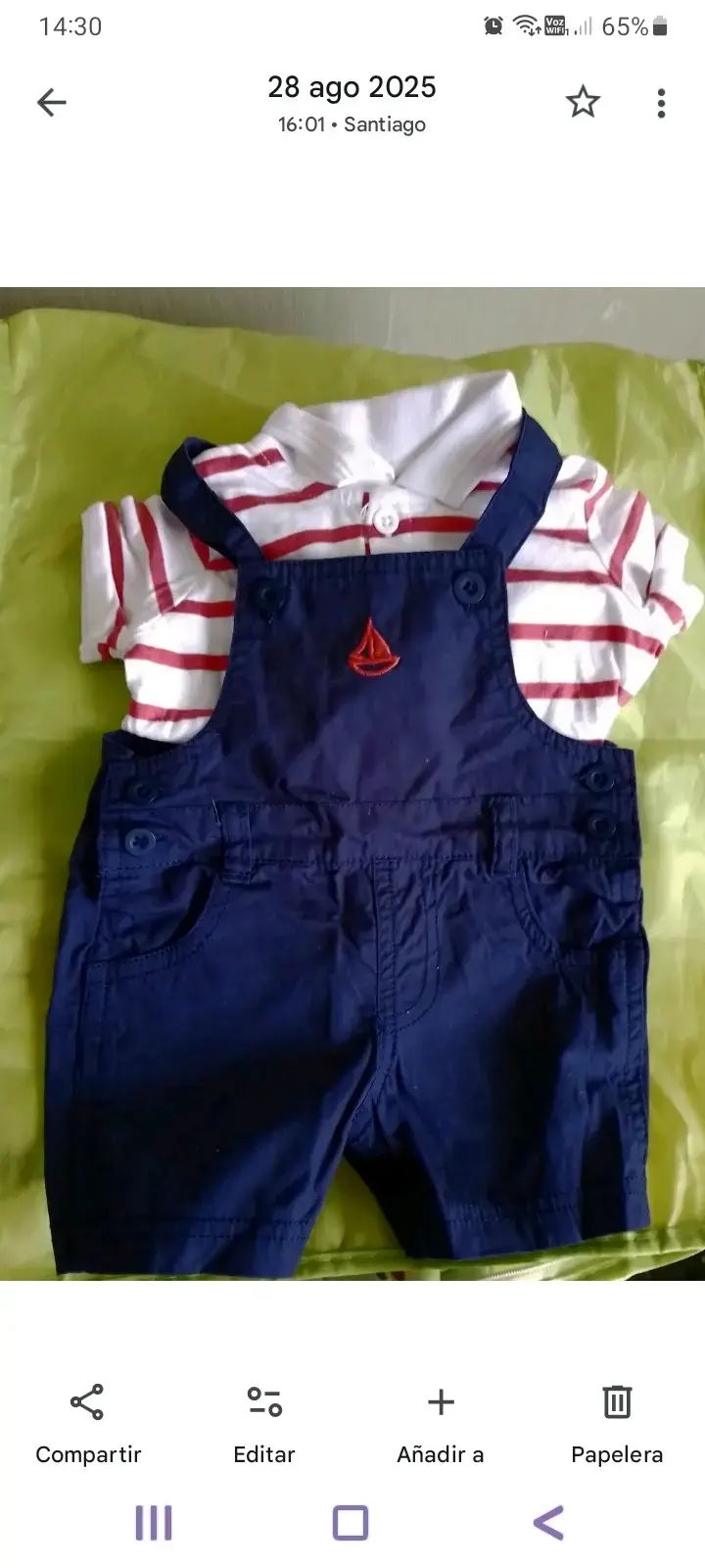 Conjunto bebé rayas y overol - 2