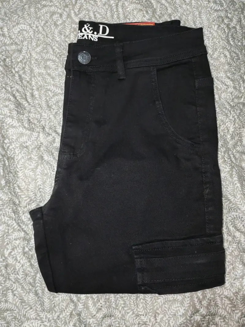 Pantalones negros de mezclilla X&D - 2