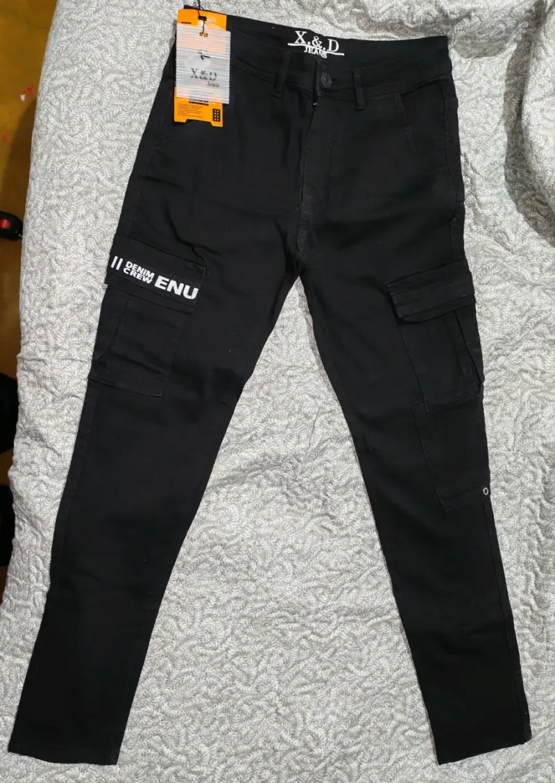 Pantalones negros de mezclilla X&D - 4