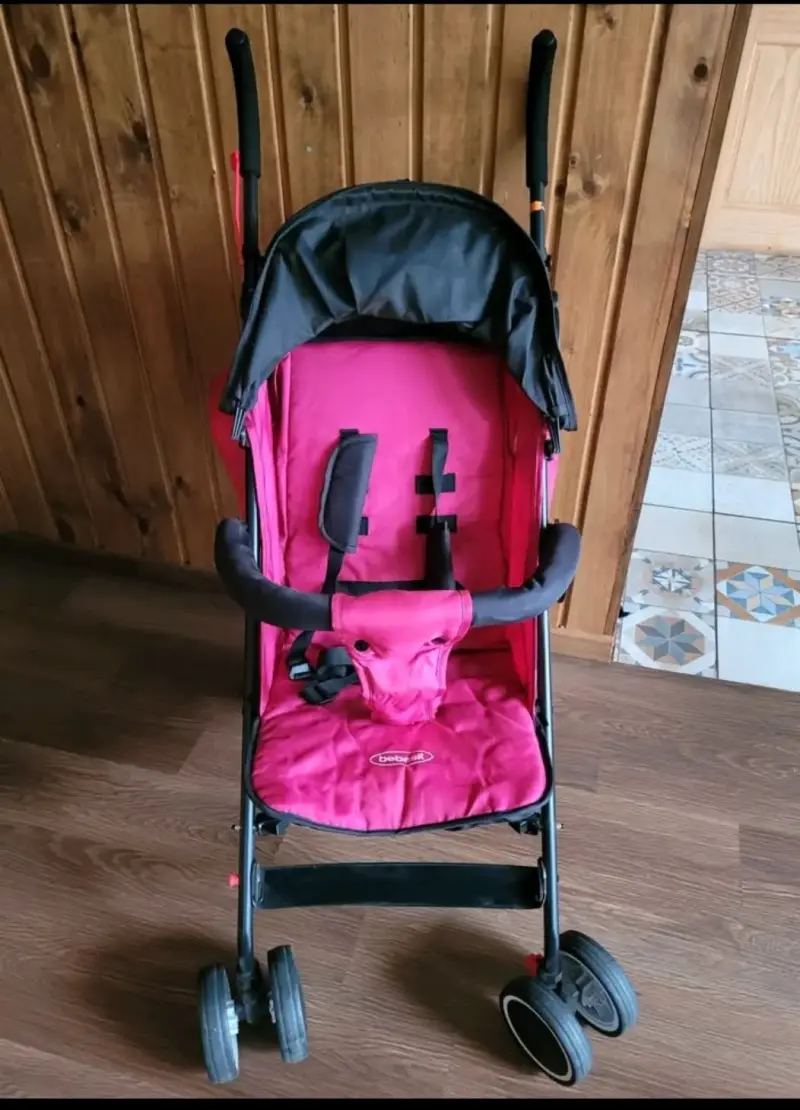 Coche para bebé plegable rosado - 1