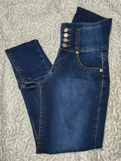 Jeans azul oscuro elegantes mujer - miniatura 2