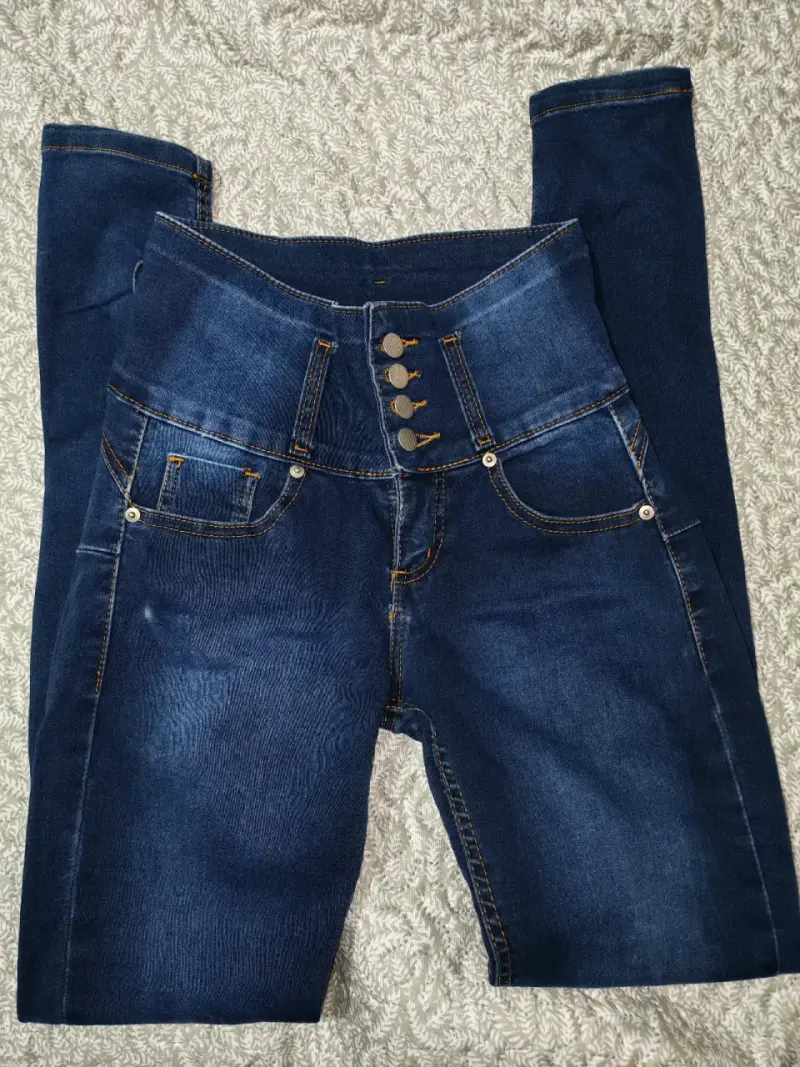 Jeans azul oscuro elegantes mujer - 3