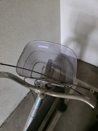 Bicicleta urbana azul con canasto - miniatura 3