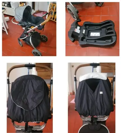 Coche para bebé gris y negro - miniatura 3