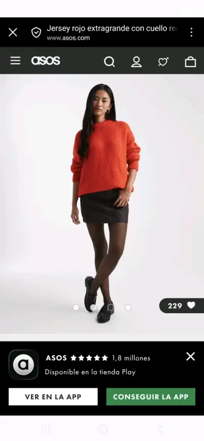 Suéter naranja ASOS talla 34 oversize - miniatura 3
