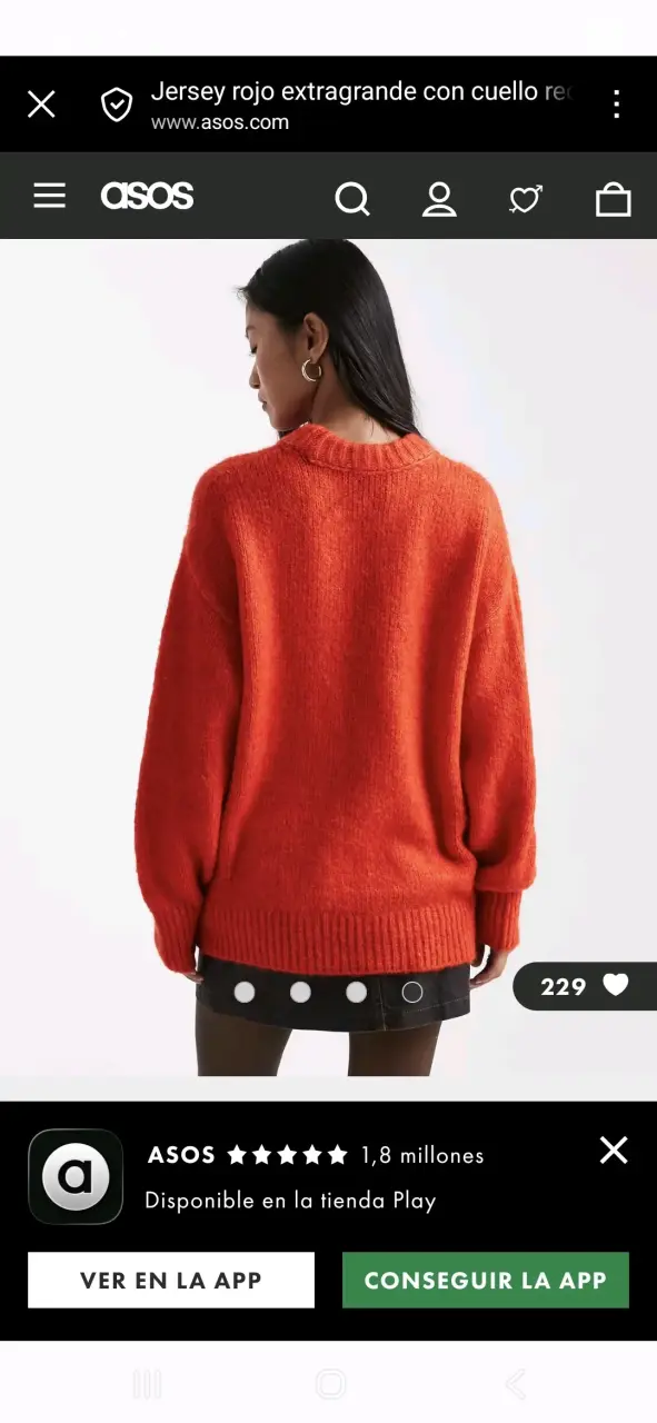 Suéter naranja ASOS talla 34 oversize - 4