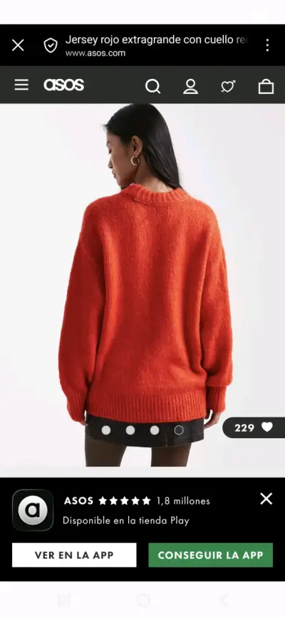 Suéter naranja ASOS talla 34 oversize - miniatura 4