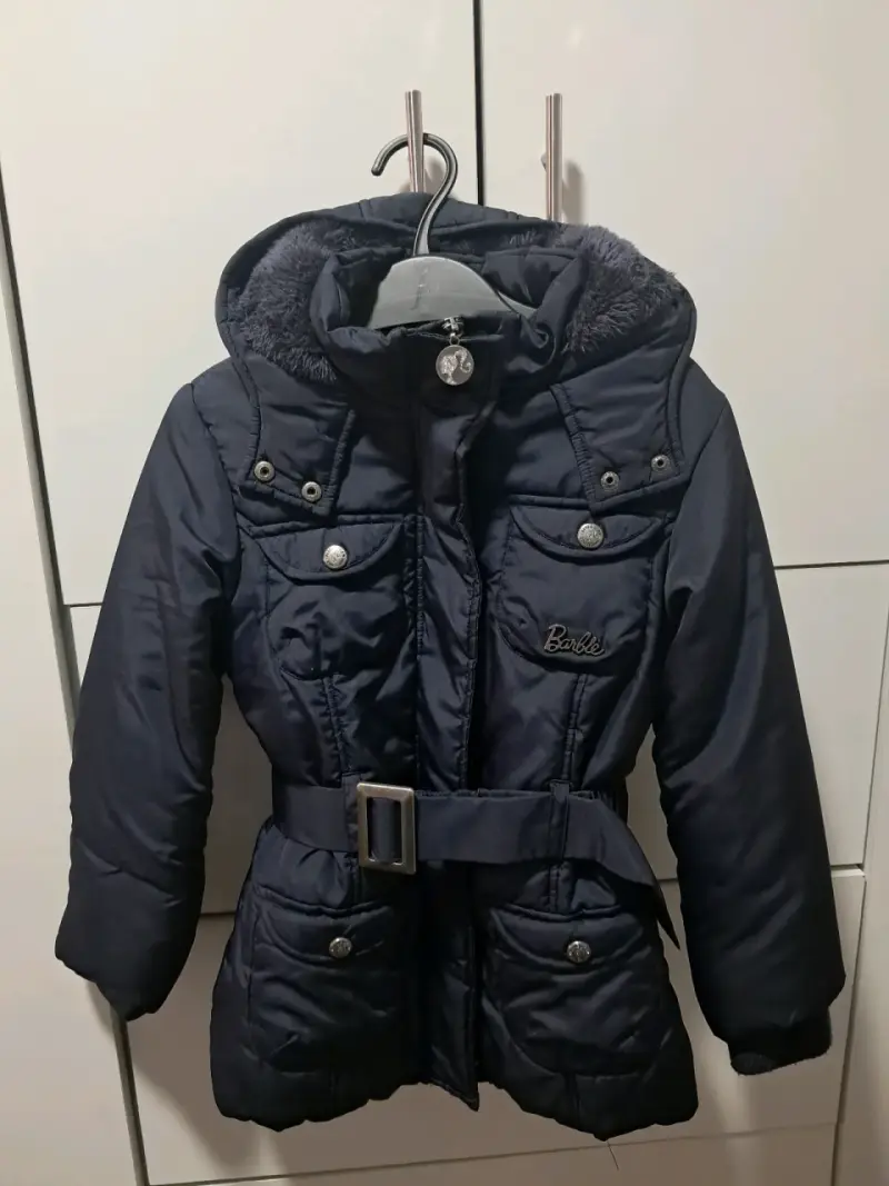 Parka azul con cinturon Barbie talla 6 - 1