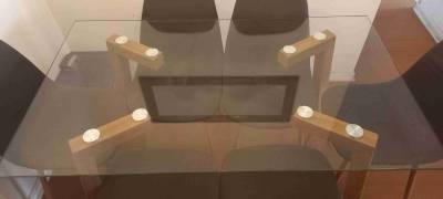 Por Mudanza Mesa de vidrio con seis sillas - miniatura 2