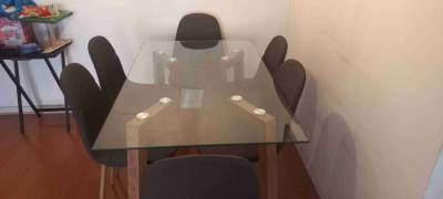 Por Mudanza Mesa de vidrio con seis sillas - miniatura 3