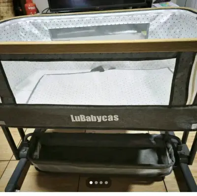 Hamaca eléctrica de bebé gris,además cuna colecho - miniatura 2