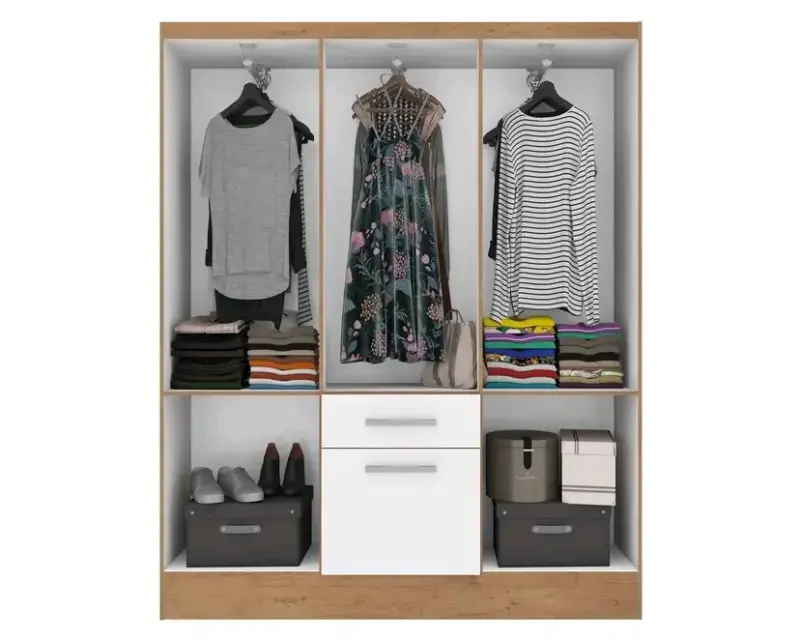 Closet de madera blanco y marrón - 3