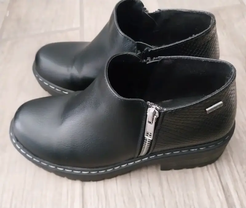 Botines de cuero negro azaleia - 2