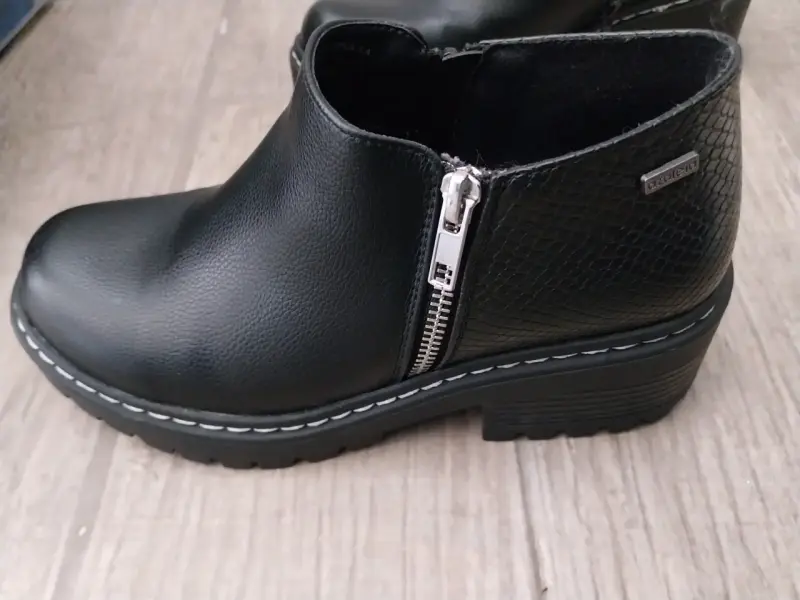 Botines de cuero negro azaleia - 5
