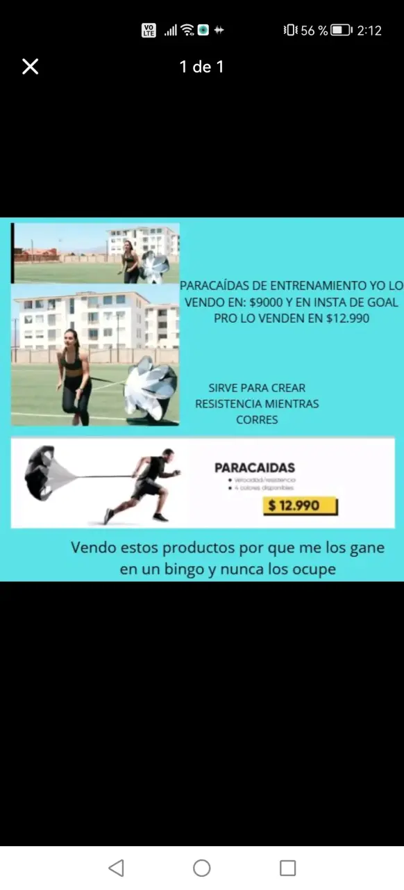 Paracaídas de resistencia para entrenamiento