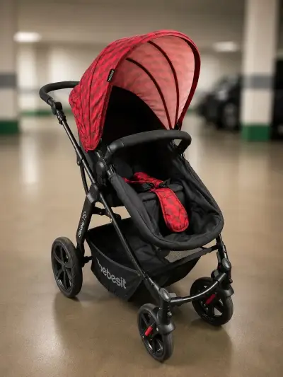 Coche de bebé Bebesit rojo y negro - miniatura 1